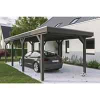 SKANHOLZ Carport »Grunewald«, BxT: 321 x 796 cm, Firsthöhe: 243 cm, lasiert – grau SKANHOLZ Carport »Grunewald«, BxT: 321 x 796 cm, Firsthöhe: 243 cm, lasiert – grau