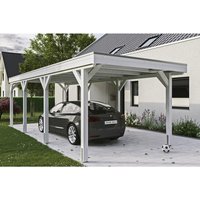 SKANHOLZ Carport »Grunewald«, BxT: 321 x 796 cm, Firsthöhe: 243 cm, lasiert – weiss SKANHOLZ Carport »Grunewald«, BxT: 321 x 796 cm, Firsthöhe: 243 cm, lasiert – weiss