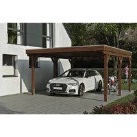 SKANHOLZ Carport »Grunewald«, BxT: 427 x 554 cm, Firsthöhe: 251 cm, lasiert – braun SKANHOLZ Carport »Grunewald«, BxT: 427 x 554 cm, Firsthöhe: 251 cm, lasiert – braun