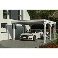 SKANHOLZ Carport »Grunewald«, BxT: 427 x 554 cm, Firsthöhe: 251 cm, lasiert – weiss SKANHOLZ Carport »Grunewald«, BxT: 427 x 554 cm, Firsthöhe: 251 cm, lasiert – weiss