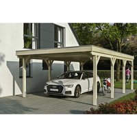 SKANHOLZ Carport »Grunewald«, BxT: 427 x 796 cm, Firsthöhe: 251 cm, unbehandelt – beige SKANHOLZ Carport »Grunewald«, BxT: 427 x 796 cm, Firsthöhe: 251 cm, unbehandelt – beige