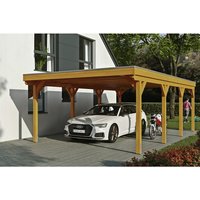 SKANHOLZ Carport »Grunewald«, BxT: 427 x 796 cm, Firsthöhe: 251 cm, lasiert – beige SKANHOLZ Carport »Grunewald«, BxT: 427 x 796 cm, Firsthöhe: 251 cm, lasiert – beige