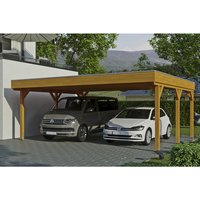 SKANHOLZ Carport »Grunewald«, BxT: 622 x 554 cm, Firsthöhe: 255 cm, lasiert – beige SKANHOLZ Carport »Grunewald«, BxT: 622 x 554 cm, Firsthöhe: 255 cm, lasiert – beige