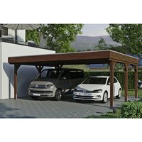 SKANHOLZ Carport »Grunewald«, BxT: 622 x 554 cm, Firsthöhe: 255 cm, lasiert – braun SKANHOLZ Carport »Grunewald«, BxT: 622 x 554 cm, Firsthöhe: 255 cm, lasiert – braun