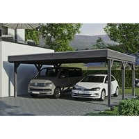 SKANHOLZ Carport »Grunewald«, BxT: 622 x 554 cm, Firsthöhe: 255 cm, lasiert – grau SKANHOLZ Carport »Grunewald«, BxT: 622 x 554 cm, Firsthöhe: 255 cm, lasiert – grau