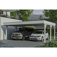 SKANHOLZ Carport »Grunewald«, BxT: 622 x 554 cm, Firsthöhe: 255 cm, lasiert – weiss SKANHOLZ Carport »Grunewald«, BxT: 622 x 554 cm, Firsthöhe: 255 cm, lasiert – weiss
