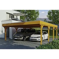 SKANHOLZ Carport »Grunewald«, BxT: 622 x 796 cm, Firsthöhe: 255 cm, lasiert – beige SKANHOLZ Carport »Grunewald«, BxT: 622 x 796 cm, Firsthöhe: 255 cm, lasiert – beige