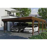 SKANHOLZ Carport »Grunewald«, BxT: 622 x 796 cm, Firsthöhe: 255 cm, lasiert – braun SKANHOLZ Carport »Grunewald«, BxT: 622 x 796 cm, Firsthöhe: 255 cm, lasiert – braun