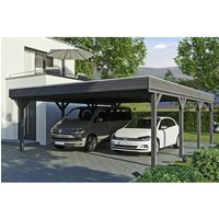 SKANHOLZ Carport »Grunewald«, BxT: 622 x 796 cm, Firsthöhe: 255 cm, lasiert – grau SKANHOLZ Carport »Grunewald«, BxT: 622 x 796 cm, Firsthöhe: 255 cm, lasiert – grau