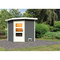 KARIBU Saunahaus, BxTxH: 196 x 196 x 226 cm, ohne Ofen – grau KARIBU Saunahaus, BxTxH: 196 x 196 x 226 cm, ohne Ofen – grau