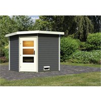 KARIBU Saunahaus, BxTxH: 231 x 196 x 226 cm, ohne Ofen – grau KARIBU Saunahaus, BxTxH: 231 x 196 x 226 cm, ohne Ofen – grau