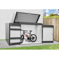Mr. GARDENER Gartenschrank, Stahl, Flachdach, 1.01m² – grau Mr. GARDENER Gartenschrank, Stahl, Flachdach, 1.01m² – grau