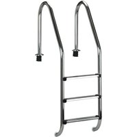 KWAD Pool-Leiter, silberfarben, für komplett versenkte Pools KWAD Pool-Leiter, silberfarben, für komplett versenkte Pools