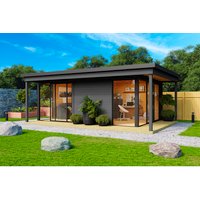 LASITA MAJA Gartenhaus »Domeo 3 Loggia«, Holz, BxHxT: 509 x 239.4 x 402 cm (Außenmaße) – grau LASITA MAJA Gartenhaus »Domeo 3 Loggia«, Holz, BxHxT: 509 x 239.4 x 402 cm (Außenmaße) – grau