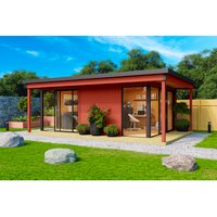 LASITA MAJA Gartenhaus »Domeo 3 Loggia«, Holz, BxHxT: 509 x 239.4 x 402 cm (Außenmaße) – rot LASITA MAJA Gartenhaus »Domeo 3 Loggia«, Holz, BxHxT: 509 x 239.4 x 402 cm (Außenmaße) – rot