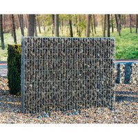 Wilk Gabionenzaun, BxTxH: 200 x 25 x 140 cm, Mascheinweite: 4,5 cm, feuerverzinkter Stahl – silberfarben Wilk Gabionenzaun, BxTxH: 200 x 25 x 140 cm, Mascheinweite: 4,5 cm, feuerverzinkter Stahl – silberfarben