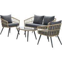 GARDEN IMPRESSIONS Gartenlounge, 4 Sitzplätze, Aluminium, inkl. Auflagen – grau GARDEN IMPRESSIONS Gartenlounge, 4 Sitzplätze, Aluminium, inkl. Auflagen – grau