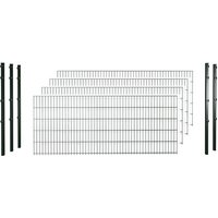 hadra Doppelstabmattenzaun, grün, 8/6/8 mm, Komplett-Set à 10 m, inkl. Pfosten, Klemmhalter – gruen hadra Doppelstabmattenzaun, grün, 8/6/8 mm, Komplett-Set à 10 m, inkl. Pfosten, Klemmhalter – gruen