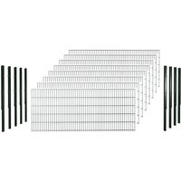 hadra Doppelstabmattenzaun, grün, 8/6/8 mm, Komplett-Set à 20 m, inkl. Pfosten, Flacheisenleiste – gruen hadra Doppelstabmattenzaun, grün, 8/6/8 mm, Komplett-Set à 20 m, inkl. Pfosten, Flacheisenleiste – gruen