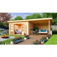 KARIBU Gartenhaus »Northeim«, Holz, BxHxT: 664 x 229,5 x 309 cm (Außenmaße inkl. Dachüberstand) – beige KARIBU Gartenhaus »Northeim«, Holz, BxHxT: 664 x 229,5 x 309 cm (Außenmaße inkl. Dachüberstand) – beige