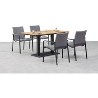 BEST Diningset »Positano«, 5-tlg., Aluminium/Teak – grau BEST Diningset »Positano«, 5-tlg., Aluminium/Teak – grau