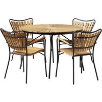 Cinas Gartenmöbelset, 4 Sitzplätze, Teakholz – grau Cinas Gartenmöbelset, 4 Sitzplätze, Teakholz – grau