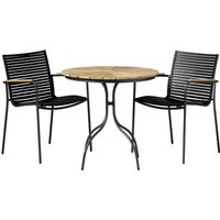 Cinas Gartenmöbelset, Holz, 3-teilig – grau Cinas Gartenmöbelset, Holz, 3-teilig – grau