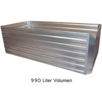 Gabiona Hochbeet, verzinktes Blech – silberfarben Gabiona Hochbeet, verzinktes Blech – silberfarben