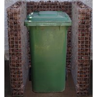 Gabiona Gabionen-Mülltonnenverkleidung, galvanisch verzinkter Stahl – silberfarben Gabiona Gabionen-Mülltonnenverkleidung, galvanisch verzinkter Stahl – silberfarben