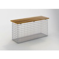 Gabiona Gabionenmöbel, Stahl, 2-Sitzer, BxH: 30 x 50 cm – silberfarben Gabiona Gabionenmöbel, Stahl, 2-Sitzer, BxH: 30 x 50 cm – silberfarben