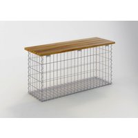 Gabiona Gabionenmöbel, Stahl, 2-Sitzer, BxH: 30 x 50 cm – silberfarben Gabiona Gabionenmöbel, Stahl, 2-Sitzer, BxH: 30 x 50 cm – silberfarben