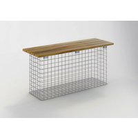 Gabiona Gabionenmöbel, Stahl, 2-Sitzer, BxH: 32 x 50 cm – silberfarben Gabiona Gabionenmöbel, Stahl, 2-Sitzer, BxH: 32 x 50 cm – silberfarben