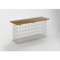 Gabiona Gabionenmöbel, Stahl, 2-Sitzer, BxH: 32 x 50 cm – silberfarben Gabiona Gabionenmöbel, Stahl, 2-Sitzer, BxH: 32 x 50 cm – silberfarben