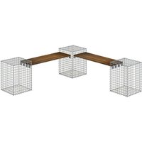 Gabiona Gabionenmöbel, Stahl, 4-Sitzer, BxH: 45 x 60 cm – silberfarben Gabiona Gabionenmöbel, Stahl, 4-Sitzer, BxH: 45 x 60 cm – silberfarben