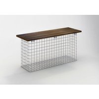 Gabiona Gabionenmöbel, Stahl, 2-Sitzer, BxH: 32 x 50 cm – silberfarben Gabiona Gabionenmöbel, Stahl, 2-Sitzer, BxH: 32 x 50 cm – silberfarben