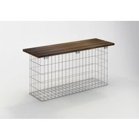 Gabiona Gabionenmöbel, Stahl, 2-Sitzer, BxH: 32 x 50 cm – silberfarben Gabiona Gabionenmöbel, Stahl, 2-Sitzer, BxH: 32 x 50 cm – silberfarben