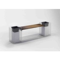 Gabiona Gabionenmöbel, Stahl, 2-Sitzer, BxH: 42 x 62 cm – silberfarben Gabiona Gabionenmöbel, Stahl, 2-Sitzer, BxH: 42 x 62 cm – silberfarben