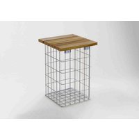 Gabiona Gabionenmöbel, Holz, 1-Sitzer, BxHxT: 32 x 52 x 32 cm – silberfarben Gabiona Gabionenmöbel, Holz, 1-Sitzer, BxHxT: 32 x 52 x 32 cm – silberfarben