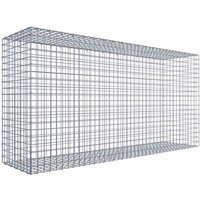 Gabiona Gabione, silbergrau, Maschenweite 5 cm x 5 cm, C-Ring – silberfarben Gabiona Gabione, silbergrau, Maschenweite 5 cm x 5 cm, C-Ring – silberfarben