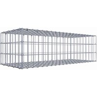 Gabiona Gabione, silbergrau, Maschenweite 5 cm x 10 cm, C-Ring – silberfarben Gabiona Gabione, silbergrau, Maschenweite 5 cm x 10 cm, C-Ring – silberfarben