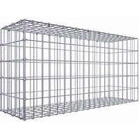 Gabiona Gabione, silbergrau, Maschenweite 5 cm x 10 cm, C-Ring – silberfarben Gabiona Gabione, silbergrau, Maschenweite 5 cm x 10 cm, C-Ring – silberfarben