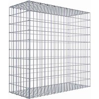 Gabiona Gabione, silbergrau, Maschenweite 5 cm x 10 cm, C-Ring – silberfarben Gabiona Gabione, silbergrau, Maschenweite 5 cm x 10 cm, C-Ring – silberfarben