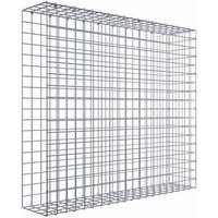 Gabiona Gabione, silbergrau, Maschenweite 5 cm x 5 cm, C-Ring – silberfarben Gabiona Gabione, silbergrau, Maschenweite 5 cm x 5 cm, C-Ring – silberfarben