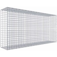 Gabiona Gabione, silbergrau, Maschenweite 5 cm x 5 cm, C-Ring – silberfarben Gabiona Gabione, silbergrau, Maschenweite 5 cm x 5 cm, C-Ring – silberfarben