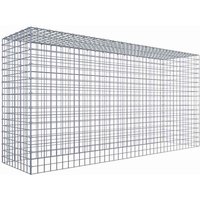 Gabiona Gabione, silbergrau, Maschenweite 5 cm x 5 cm, C-Ring – silberfarben Gabiona Gabione, silbergrau, Maschenweite 5 cm x 5 cm, C-Ring – silberfarben