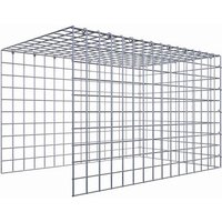 Gabiona Gabione, silbergrau, Maschenweite 5 cm x 5 cm, C-Ring – silberfarben Gabiona Gabione, silbergrau, Maschenweite 5 cm x 5 cm, C-Ring – silberfarben