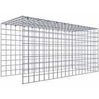 Gabiona Gabione, silbergrau, Maschenweite 5 cm x 5 cm, C-Ring – silberfarben Gabiona Gabione, silbergrau, Maschenweite 5 cm x 5 cm, C-Ring – silberfarben