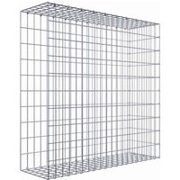 Gabiona Gabione, silbergrau, Maschenweite 5 cm x 10 cm, C-Ring – silberfarben Gabiona Gabione, silbergrau, Maschenweite 5 cm x 10 cm, C-Ring – silberfarben