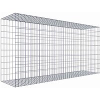 Gabiona Gabione, silbergrau, Maschenweite 5 cm x 10 cm, C-Ring – silberfarben Gabiona Gabione, silbergrau, Maschenweite 5 cm x 10 cm, C-Ring – silberfarben