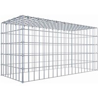 Gabiona Anbaugabione »Typ 3«, 5 Gittermatten inkl. C-Ringe, Maschenweite: 5 x 10 cm, ohne Bodengitter – silberfarben Gabiona Anbaugabione »Typ 3«, 5 Gittermatten inkl. C-Ringe, Maschenweite: 5 x 10 cm, ohne Bodengitter – silberfarben